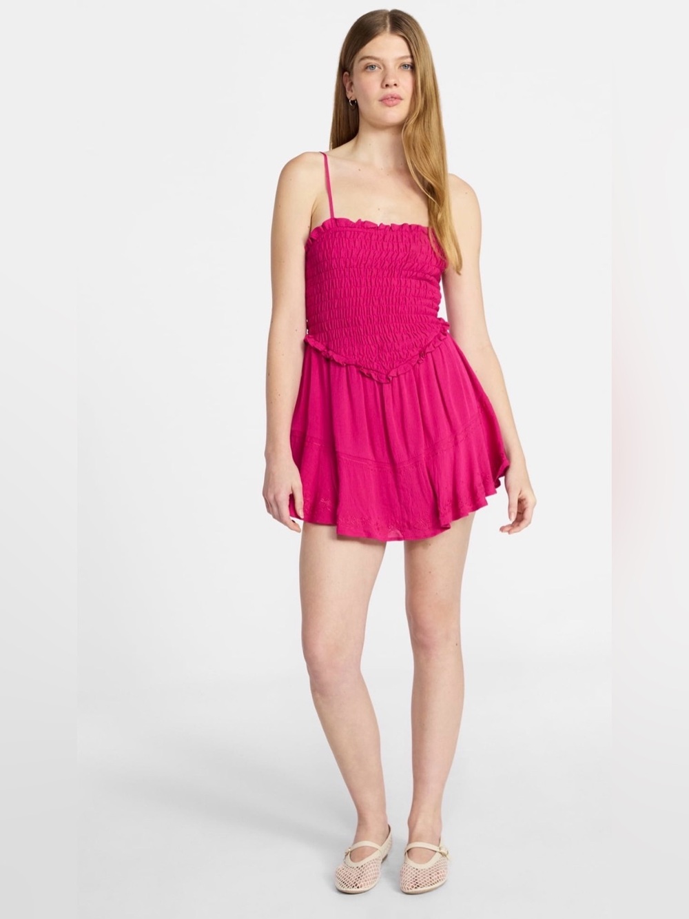 (476)No Boundaries Smocked Romper, Women's